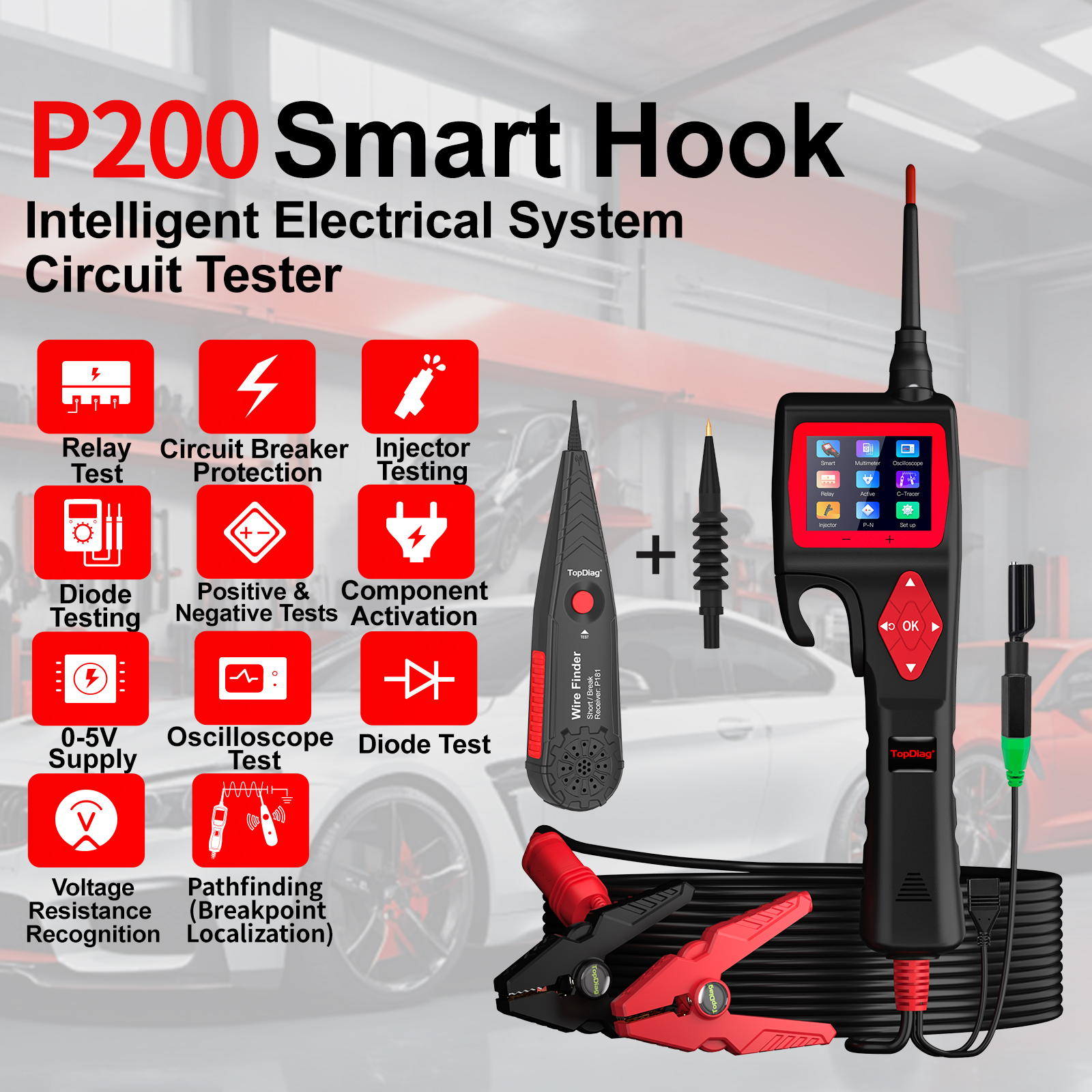 Car Diagnostic Tool - Jdiag Topdiag P200 Car Circuit Analyzer