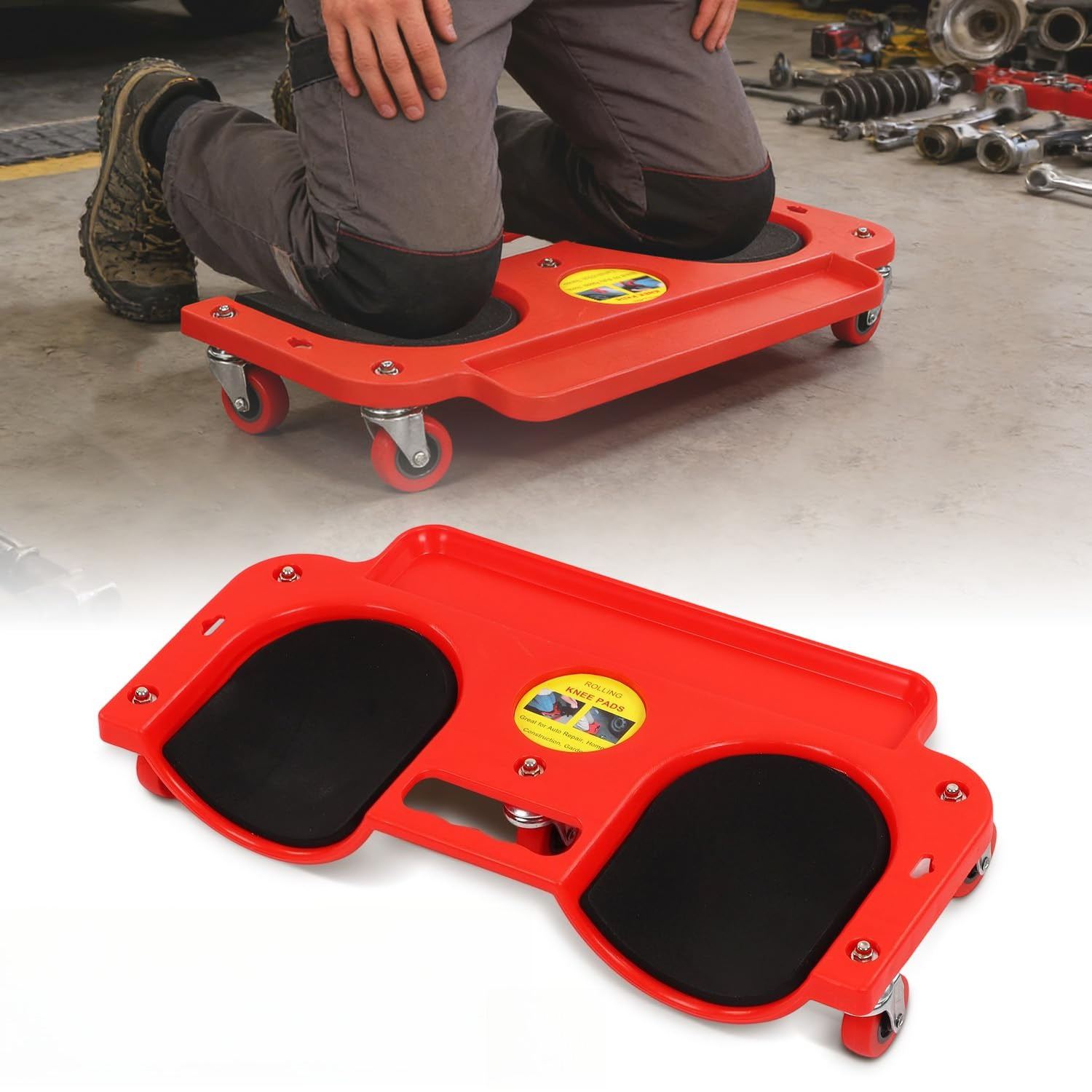 Garage Creeper Roller - Portable Kneeling Pad Rolling Knee Pads