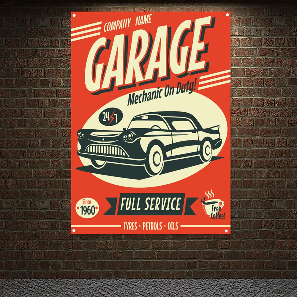 MECHANIC ON DUTY Vintage CAR F - Auto Repair Shop Banners ulasan dan harga