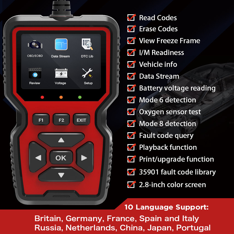 V519 OBDII Code Reader Car Dia - Car Diagnostic Tool ulasan dan harga