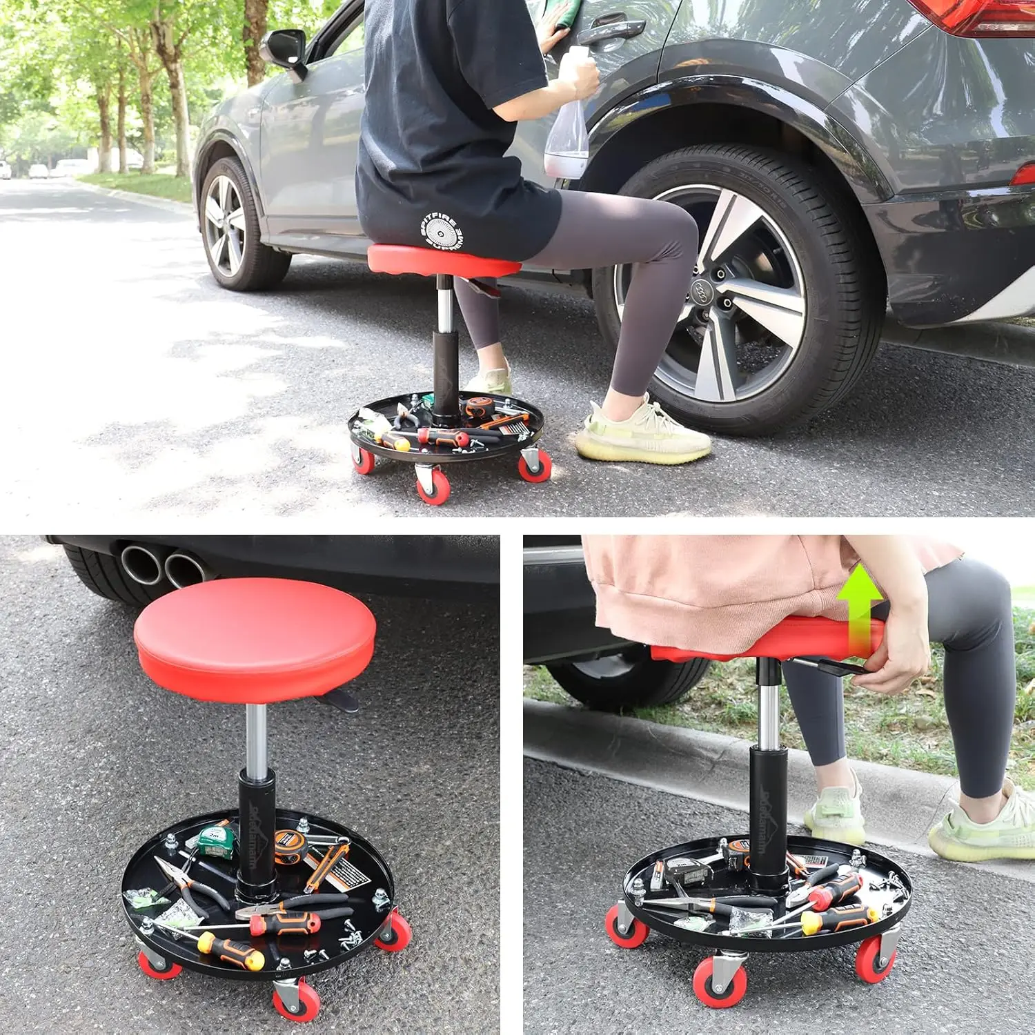 Car Repair Stool 5 Wheels Auto - Garage Creeper Roller ulasan dan harga