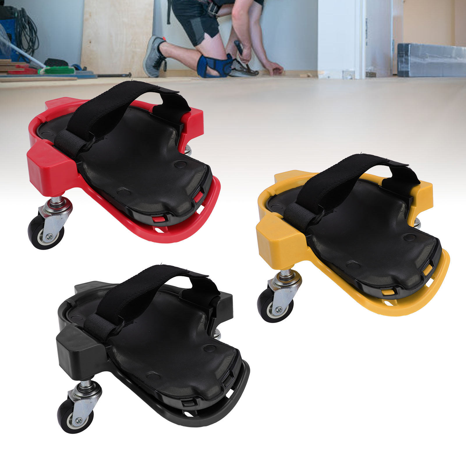 1Pair Knee Creepers with Caste - Garage Creeper Roller ulasan dan harga