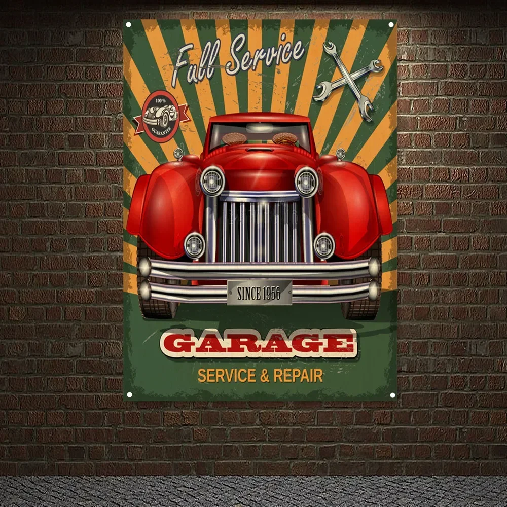 Vintage CAR Garage SERVICE & R - Auto Repair Shop Banners ulasan dan harga